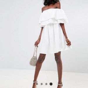Ruffle Off the Shoulder Mini Dress